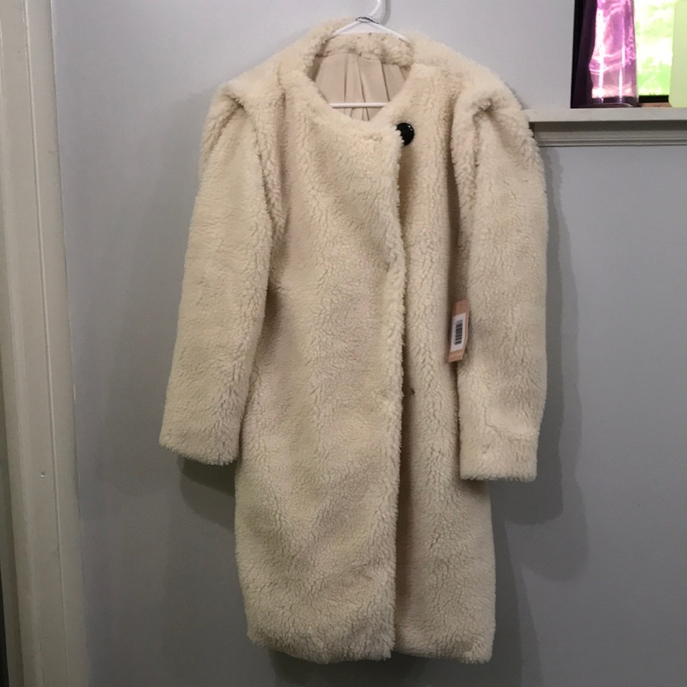 NWT Heavy faux shearling JustFab coat.